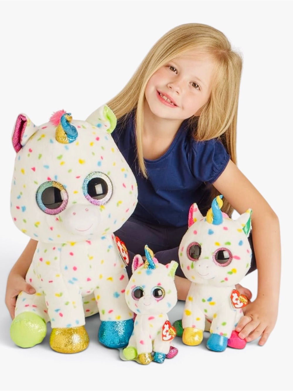 Ty Beanie Boo’s Collection/Harmonie the Unicorn Plush with Multicolor Spots